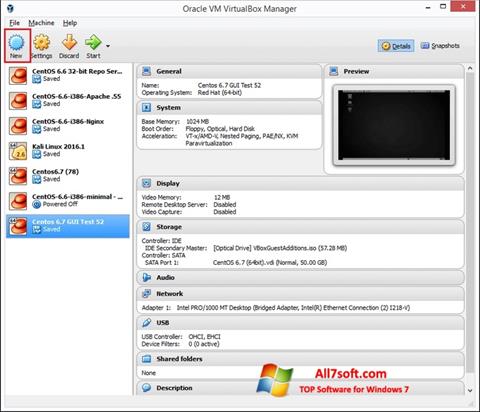 Screenshot VirtualBox für Windows 7