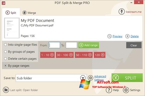 Screenshot PDF Split and Merge für Windows 7