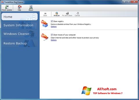 Screenshot TweakNow RegCleaner für Windows 7
