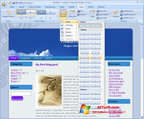 Screenshot Artisteer für Windows 7