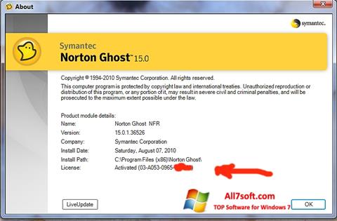 Screenshot Norton Ghost für Windows 7