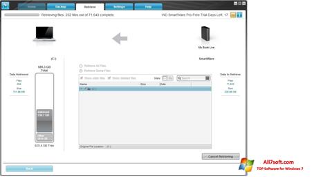 Screenshot WD SmartWare für Windows 7