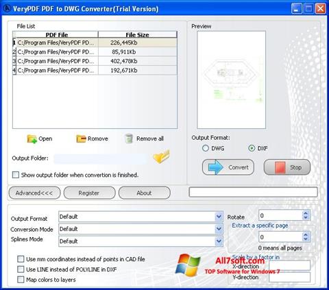 Screenshot PDF to DWG Converter für Windows 7