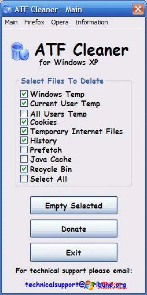 Screenshot ATF Cleaner für Windows 7