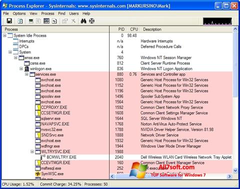Screenshot Process Explorer für Windows 7