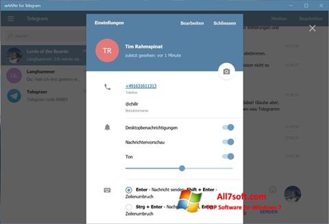 Screenshot Telegram für Windows 7