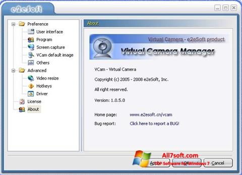 Screenshot VCam für Windows 7