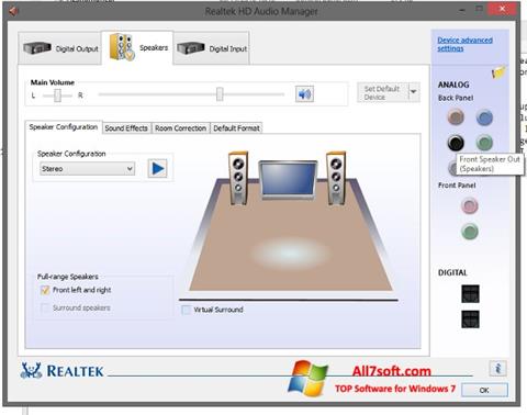 Screenshot Realtek HD Audio für Windows 7