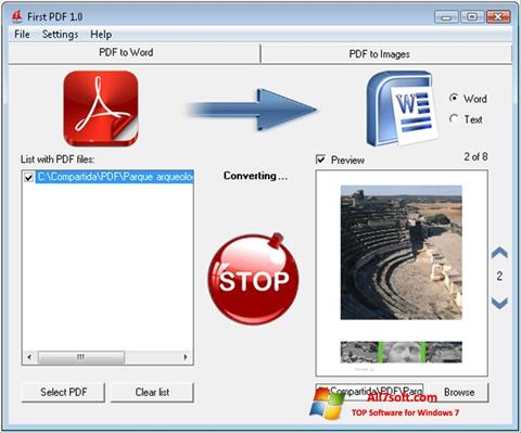 Screenshot First PDF für Windows 7