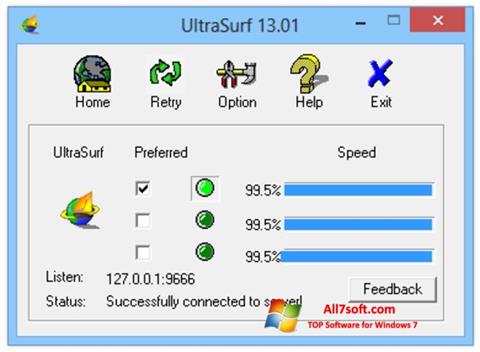 Screenshot UltraSurf für Windows 7