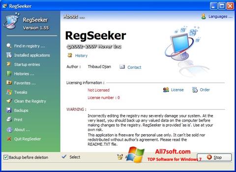 Screenshot RegSeeker für Windows 7