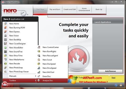 Screenshot Nero StartSmart für Windows 7
