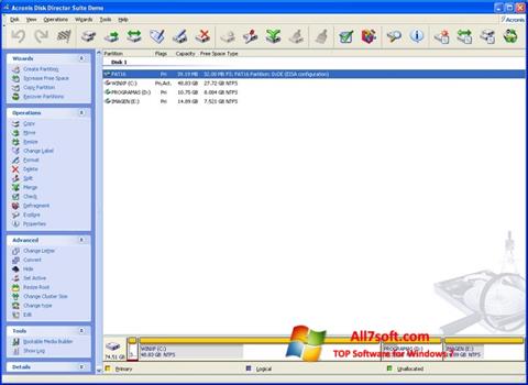 Screenshot Acronis Partition Magic für Windows 7