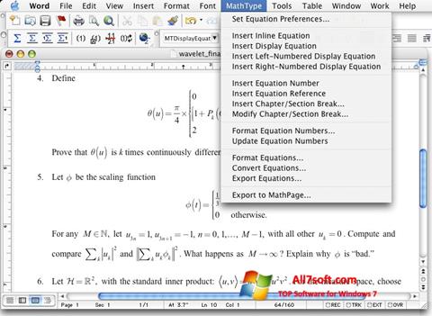 Screenshot MathType für Windows 7