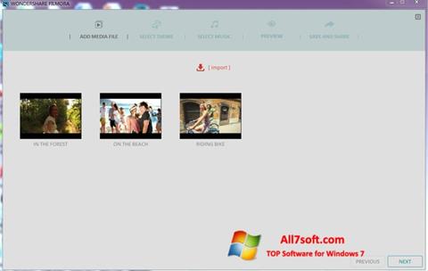 Screenshot Wondershare Filmora für Windows 7