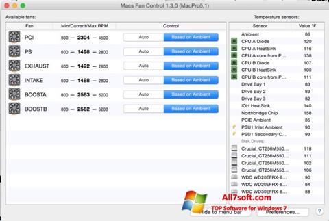 Screenshot Macs Fan Control für Windows 7