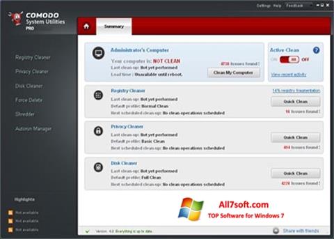 Screenshot Comodo System Utilities für Windows 7