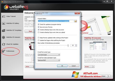 Screenshot WebSite X5 für Windows 7