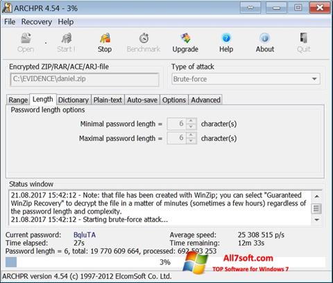 Screenshot Advanced Archive Password Recovery für Windows 7