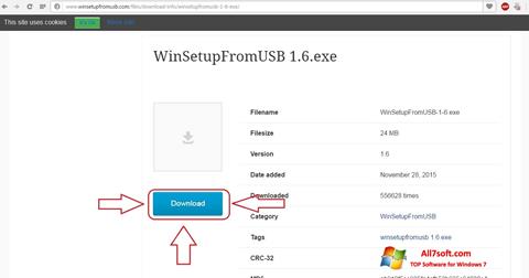 Screenshot WinSetupFromUSB für Windows 7