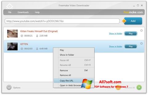 Screenshot Freemake Video Downloader für Windows 7